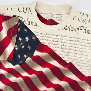 Guide Gear American Flag T-Shirt‎ Mens Medium Red Blue Declaration Independence